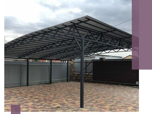 Недорогие навесы под ключ в Чистополе — изготовление и монтаж