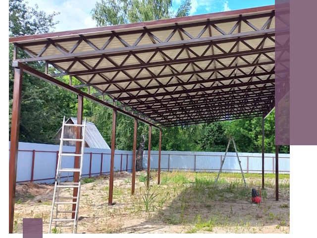 Односкатные навесы под ключ в Чистополе — изготовление и монтаж