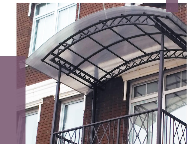 Козырьки над балконом в Чистополе от 8652 руб. | ПРОЛЁТ-Чст