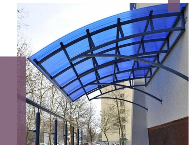 Козырьки из поликарбоната в Чистополе от 4300 руб. под ключ | ПРОЛЁТ-Чст