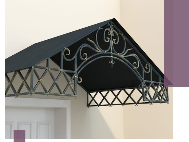 Двускатные металлические козырьки под ключ в Чистополе